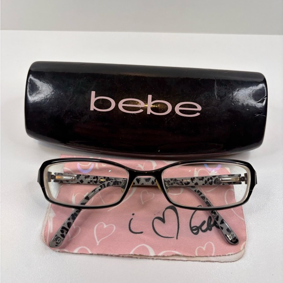 FRAMES ONLY- BEBE AGLOW BB5009 JET Eyeglasses 53•17•135 - Picture 2 of 16